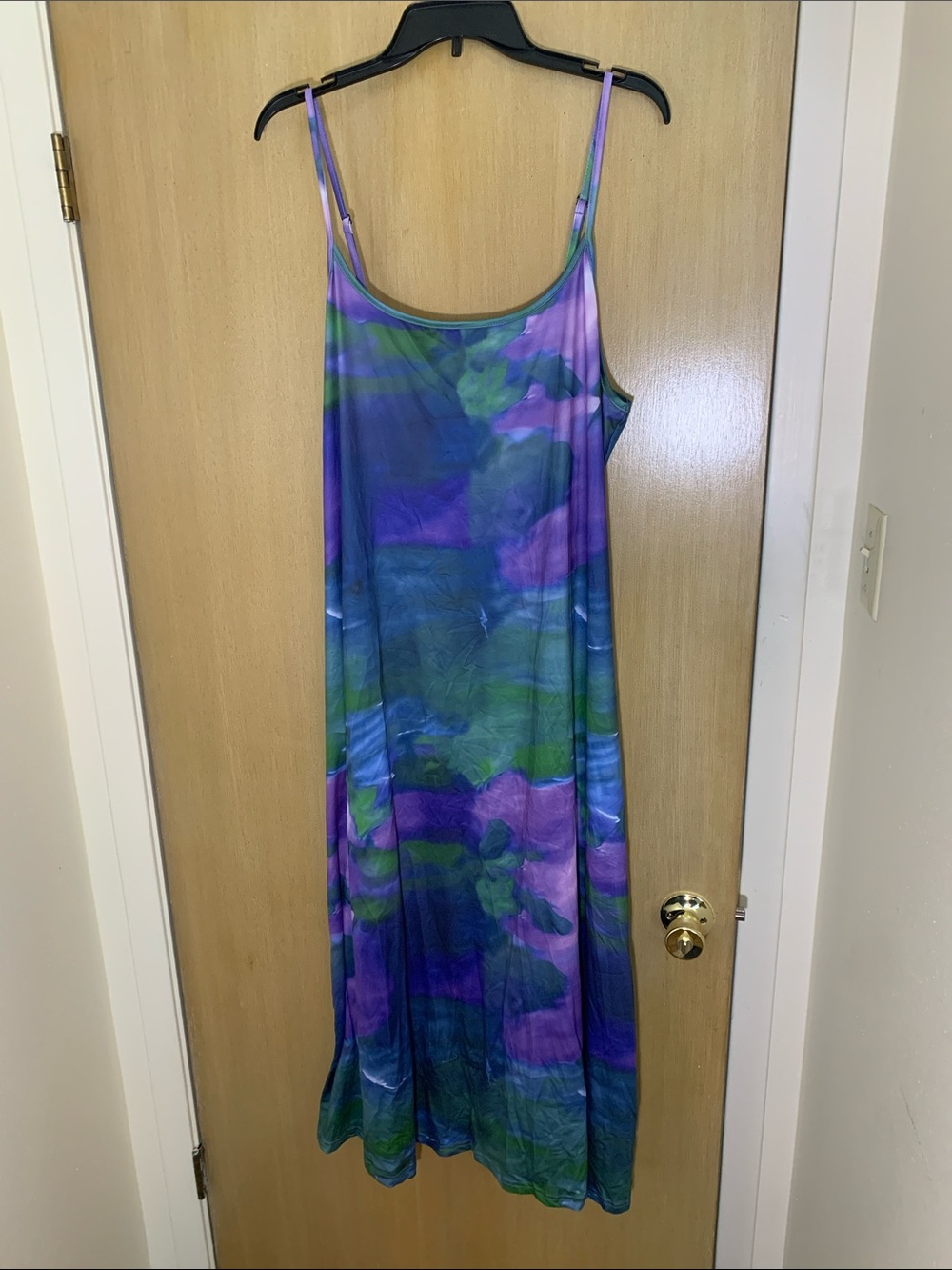 💙PLUS SIZE Tie-Dye Tank Slip Dress in Purple & Green💙